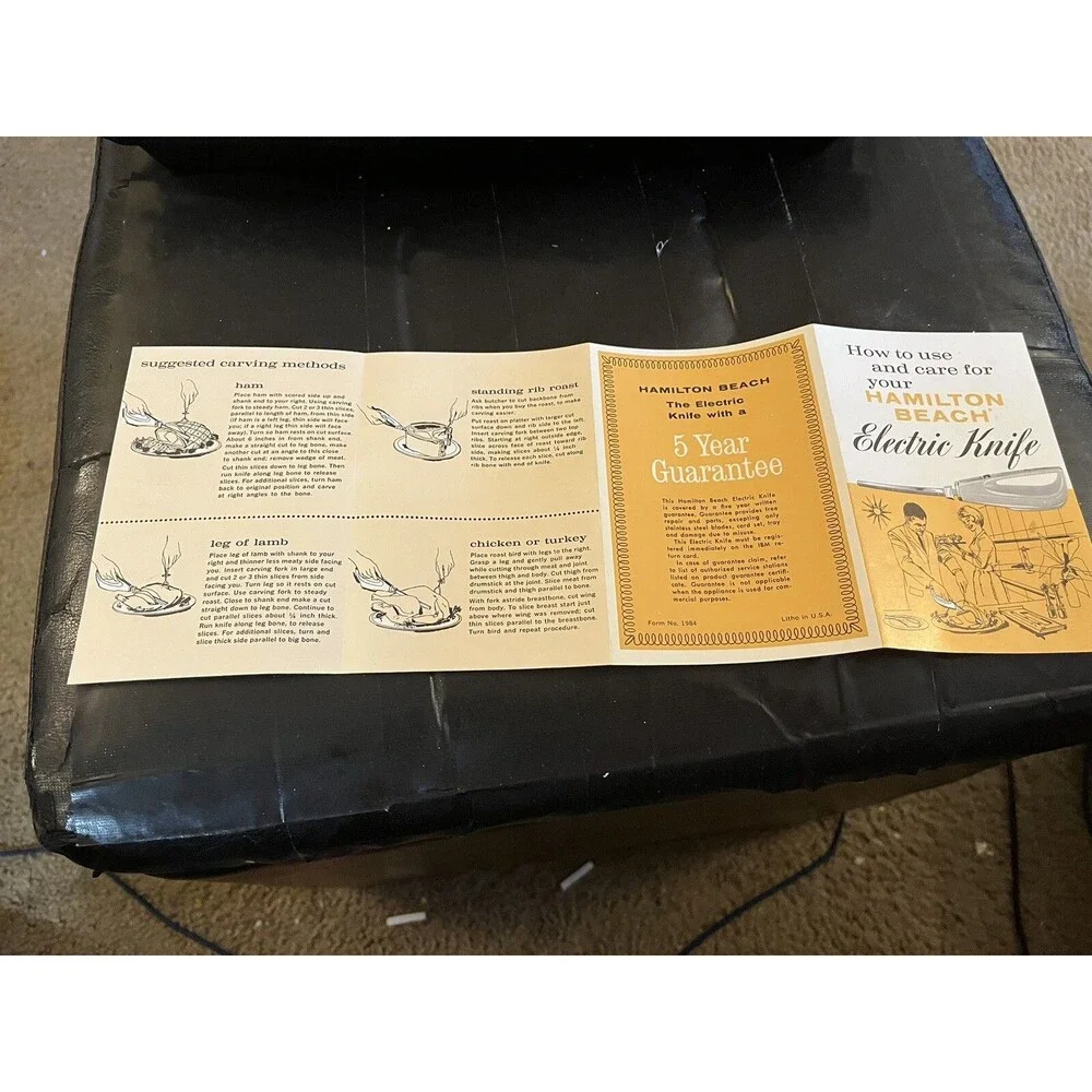 1967 Hamilton Beach Scovill Electric Knife w/Storage Tray Model 270T Works